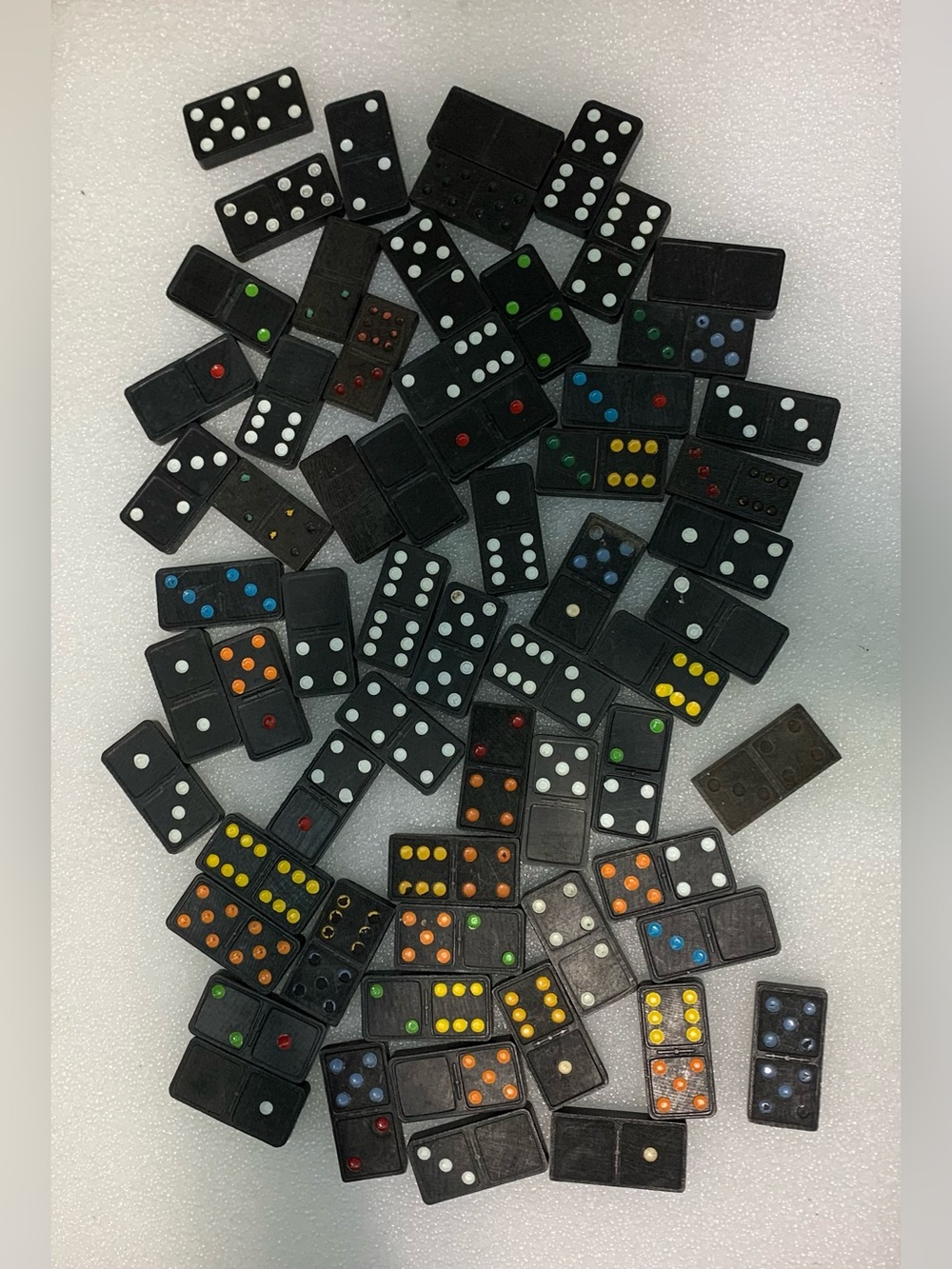 Whitman Disney Dominoes Plastic Tile Game Pieces Lot, Black & Blue